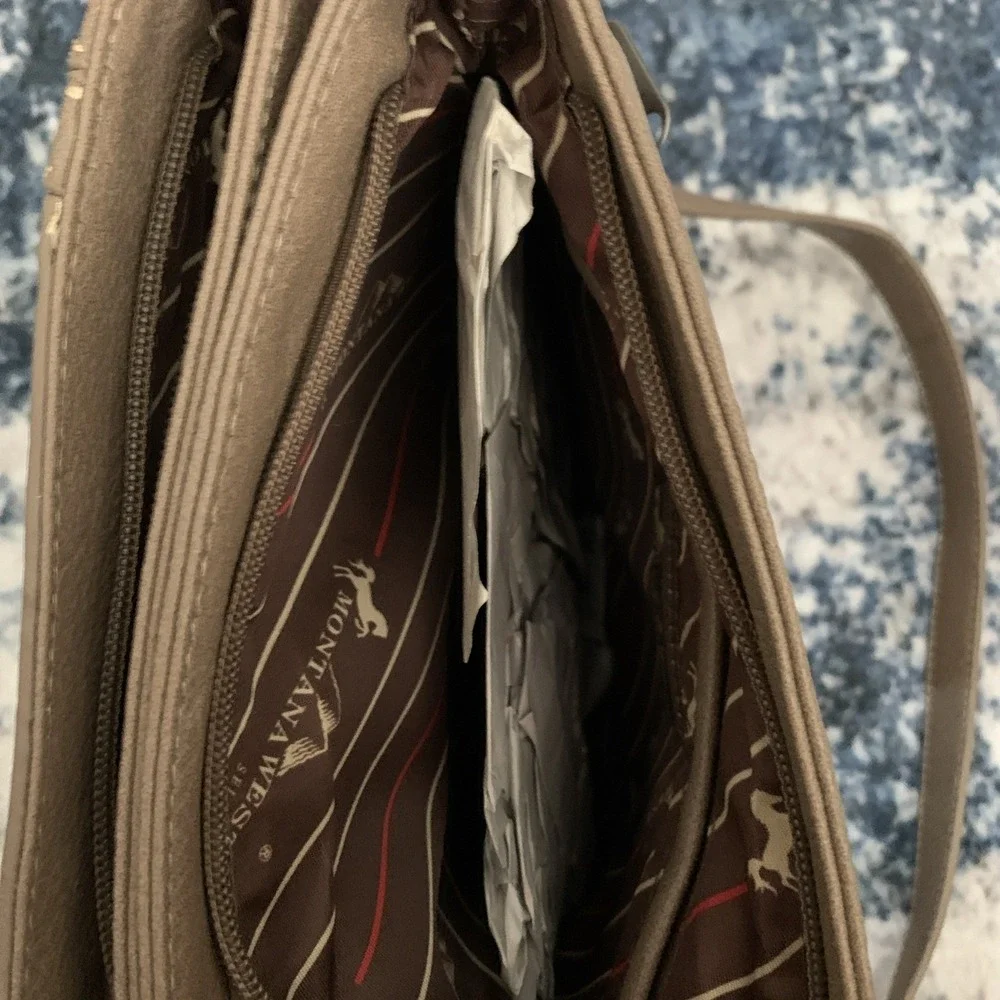 montana west concealed carry crossbody Western Tooling Rivets Vegan Leather. NWT